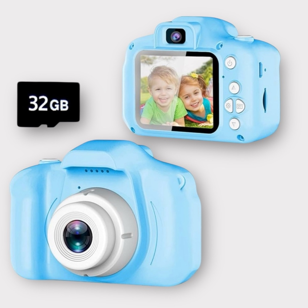 New! Kids Camera, Blue, HD Digital Video Camera, Portable Camera, 32GB SD Card